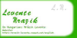 levente mrazik business card