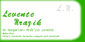 levente mrazik business card